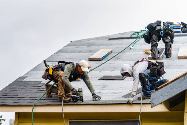 Professional Gutter Installation technician working in Vincent, OH